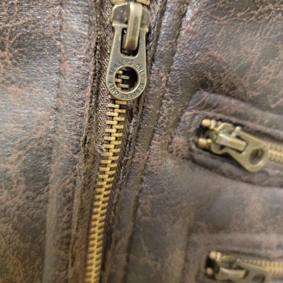 Mo X Members Only Faux Leather Fur Zipper Vest Size Large - Picture 6 of 13